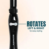 The Beachwaver rotates left and right for easy styling.