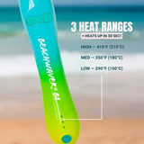 3 Heat ranges: High (410º F), Med (350ºF), and Low (290ºF)