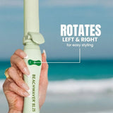 The Beachwaver rotates left and right for easy styling.