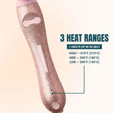 3 Heat ranges: High (410º F), Med (350ºF), and Low (290ºF)