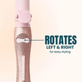 The Beachwaver rotates left and right for easy styling.