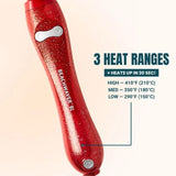3 Heat ranges: High (410º F), Med (350ºF), and Low (290ºF)