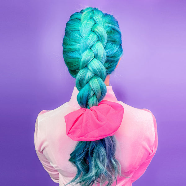 Oversize Scrunchie - Neon Orange / Pink