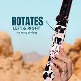 Beachwaver rotates left and right for easy styling.