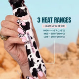 3 Heat ranges: High (410º F), Med (350ºF), and Low (290ºF)