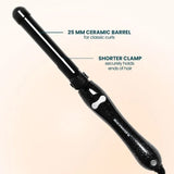 The Beachwaver Black Glitter B1 rotating curling iron featuring a 1-inch barrel in a black glitter finish, ideal for creating tight, defined curls and waves.
