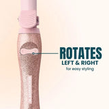 The Beachwaver rotates left and right for easy styling.