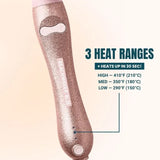 3 Heat ranges: High (410º F), Med (350ºF), and Low (290ºF)
