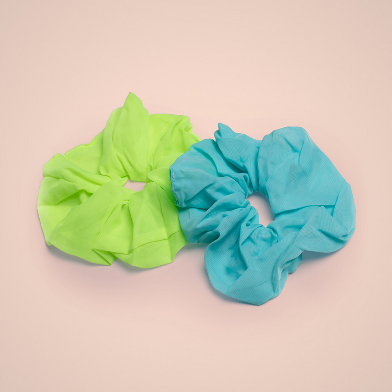 Oversize Scrunchie - Neon Blue / Green
