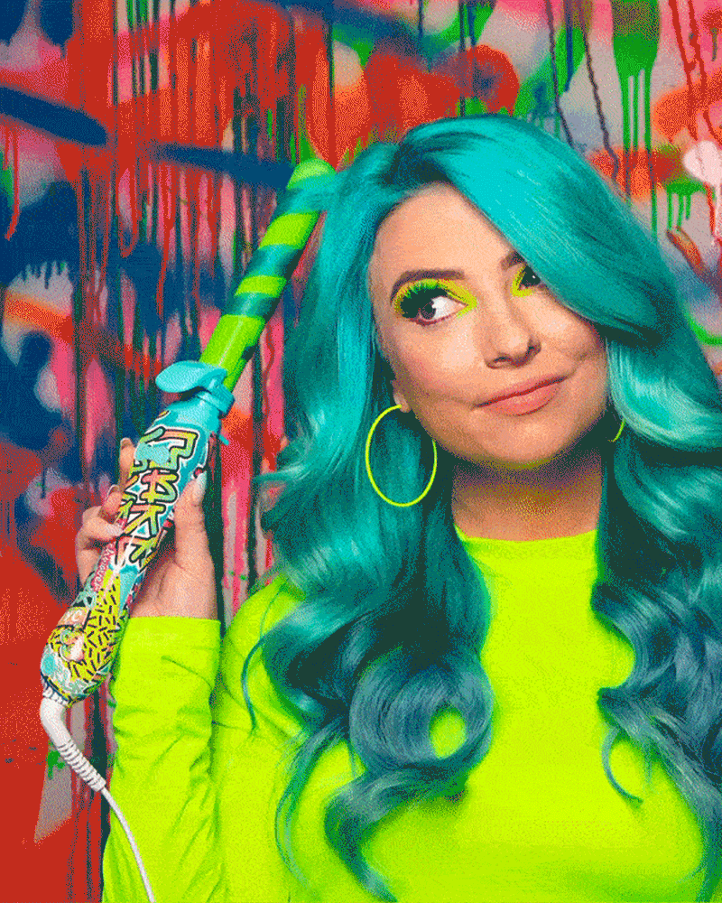 Green sales curling iron